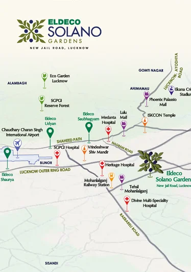 Eldeco Solano Gardens Lucknow New Jail Road Location